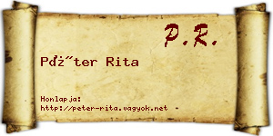 Péter Rita névjegykártya
